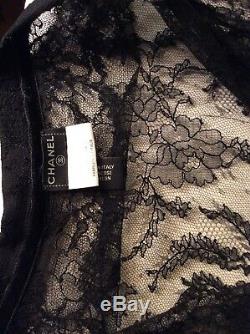 100% Authentic Rare Chanel Black Lace Top, Vintage