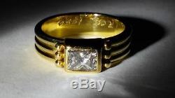 18k crimson gold Diamond Ring Reinstein Ross Super Rare Designer Signed vintage
