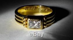 18k crimson gold Diamond Ring Reinstein Ross Super Rare Designer Signed vintage