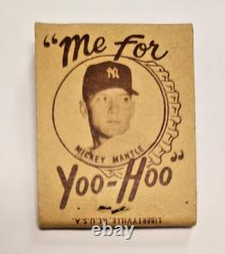 1958 Yoo-Hoo Mickey Mantle FULL UNUSED Matchbook. Vintage Super Rare