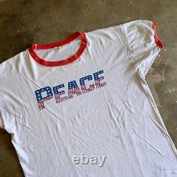 1960s SUPER RARE VINTAGE 60s PEACE ANTI-VIETNAM WAR PROTEST RINGER T-SHIRT SZ L