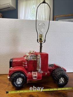 1970s Super Rare Vintage Heavy Chalkware Carnival Big Rig Truck Man Cave Lamp 1970s Super Rare Vintage Heavy Chalkware Carnival Big Rig Truck Man Cave Lamp