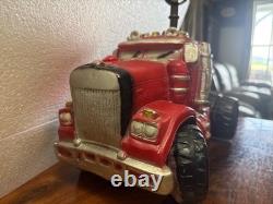 1970s Super Rare Vintage Heavy Chalkware Carnival Big Rig Truck Man Cave Lamp