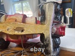 1970s Super Rare Vintage Heavy Chalkware Carnival Big Rig Truck Man Cave Lamp