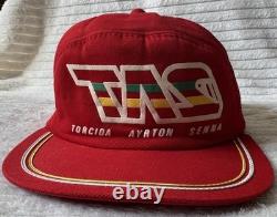 1980's Ayrton Senna Vintage TAS Torcida Original Cap Super Rare Red Version