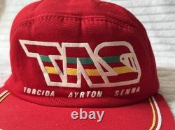 1980's Ayrton Senna Vintage TAS Torcida Original Cap Super Rare Red Version