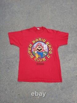 1988 Vintage Nintendo Super Mario Bros 2.0 Club T Shirt Rare Red XL