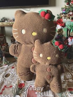 2 Hello Kitty Plush Gingerbread Men Super Rare Vintage Sanrio