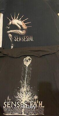 2 Vintage Senses Fail Shirts Xl, First Tour Super Rare 2003 Knives & 2006