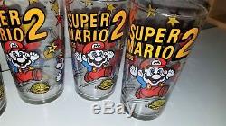 6 Vintage Nintendo Super Mario Bros. 2 1989 Cups / Glasses RARE! FREE SHIPPING
