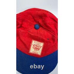 70s Super Rare Vintage Wildcat League Wool Baseball Cap Red & Blue Medium