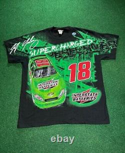 90s JJ Yeley All Over Print T-shirt Rare Vintage NASCAR XL 18 J. J. Hipster Super