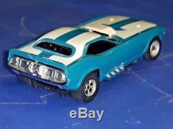 Afx Cuda Funny Car Blue/white Fast Mean Green Arm Ho Slot = Vintage Super Rare