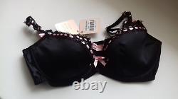 Agent Provocateur Super Rare Vintage Momoko Black/pink Bra 36d Bnwt