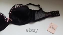 Agent Provocateur Super Rare Vintage Momoko Black/pink Bra 36d Bnwt