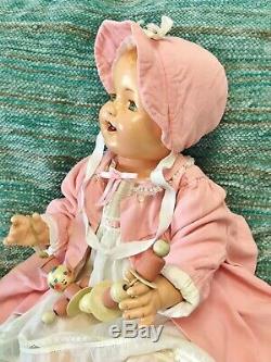 Antique 1928 SUPER RARE Huge Vintage 28 Effanbee Lovums Composition Baby Doll