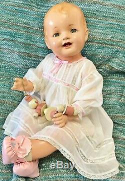 Antique 1928 SUPER RARE Huge Vintage 28 Effanbee Lovums Composition Baby Doll