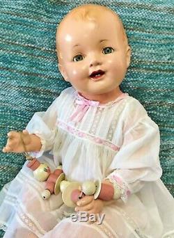 Antique 1928 SUPER RARE Huge Vintage 28 Effanbee Lovums Composition Baby Doll