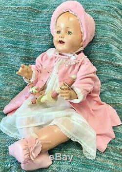 Antique 1928 SUPER RARE Huge Vintage 28 Effanbee Lovums Composition Baby Doll