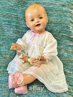 Antique 1928 SUPER RARE Huge Vintage 28 Effanbee Lovums Composition Baby Doll