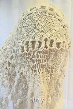 Antique Edwardian Irish Crochet Lace Blouse Early 1900s Ivory 38 Bust Rare