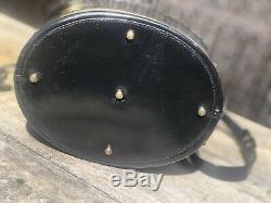 Auth Gucci Vintage Soho Patent Leather Drawstring/Bucket Black Bag Super Rare