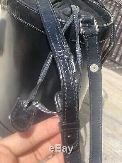 Auth Gucci Vintage Soho Patent Leather Drawstring/Bucket Black Bag Super Rare