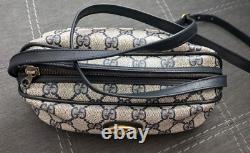 Auth Super RARE Vintage Gucci Cylinder Crossbody Navy Shoulder Bag With Dustbag