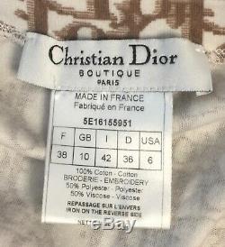 Authentic CHRISTIAN DIOR Vintage Rare Monogram Brown Flowers Tee T-Shirt IT 42 S