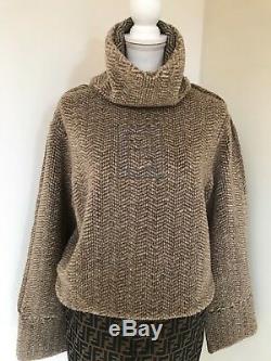 Authentic Fendi Zucca Vintage Monogram Sweater Logos Tops Knit Beige Brown Rare