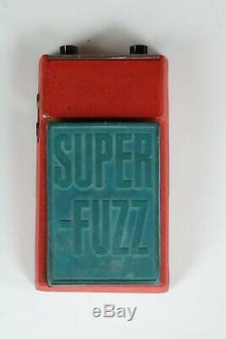 Authentic Vintage 1970's Univox Super Fuzz Guitar Pedal Red & Blue As Is Rare