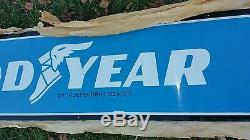 Authentic Vintage Goodyear Tires Metal Sign Nos Super Rare 10ft