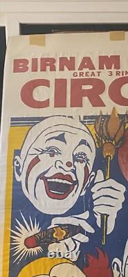 BIRNAM BROS 3 Ring Circus-4 Clown Poster 42x28 Super Rare Vintage Poster
