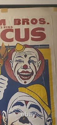 BIRNAM BROS 3 Ring Circus-4 Clown Poster 42x28 Super Rare Vintage Poster