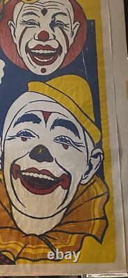 BIRNAM BROS 3 Ring Circus-4 Clown Poster 42x28 Super Rare Vintage Poster
