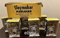 BOX OF 6. RARE Vintage Slaymaker'Super Minute Man' Combination Padlocks with Tags