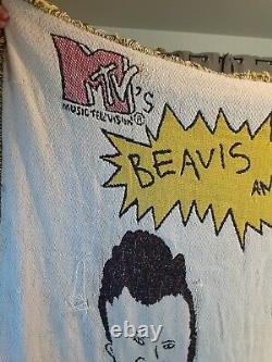 Beavis and Butthead MTV Butt-Head Knit Blanket SUPER RARE- Vintage 1996