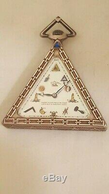 COLLECTIBLE ANTIQUE MASONIC POCKET TEMPOR WATCH Ca 1910 WORKING SUPER RARE