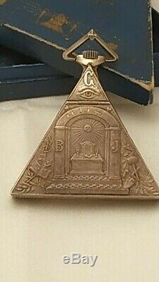 COLLECTIBLE ANTIQUE MASONIC POCKET TEMPOR WATCH Ca 1910 WORKING SUPER RARE