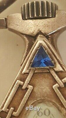 COLLECTIBLE ANTIQUE MASONIC POCKET TEMPOR WATCH Ca 1910 WORKING SUPER RARE