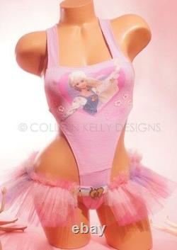 Colleen Kelly VINTAGE COUTURE Barbie Love One-pc cut rare t-shirt to swimsuit