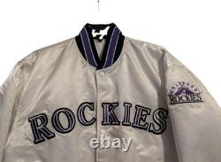 Colorado Rockies Starter Jacket Vintage Large MLB Super Rare White Spellout