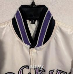 Colorado Rockies Starter Jacket Vintage Large MLB Super Rare White Spellout