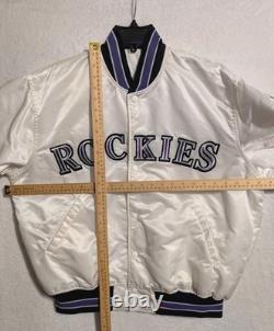 Colorado Rockies Starter Jacket Vintage Large MLB Super Rare White Spellout