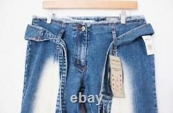 Crest Vintage 00's Super RARE NWT Fur Y2K Bleached Wide Leg Low Rise Jeans