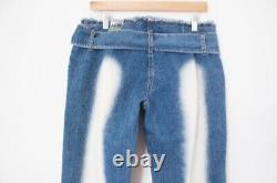 Crest Vintage 00's Super RARE NWT Fur Y2K Bleached Wide Leg Low Rise Jeans