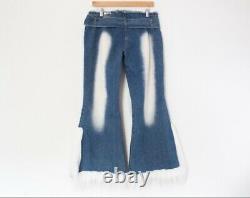 Crest Vintage 00's Super RARE NWT Fur Y2K Bleached Wide Leg Low Rise Jeans