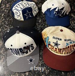 Dallas Cowboys Hat Lot Drew Pearson, Shark tooth, Super Bowl XXX RARE Vintage