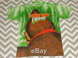 Donkey Kong Country Vintage 90s Super Nintendo T-Shirt L/XL Rare Promo Display