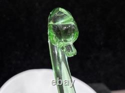 Duncan Miller Super Rare Milk Glass Swan Green Neck Head Htf Vintage Pall Mall